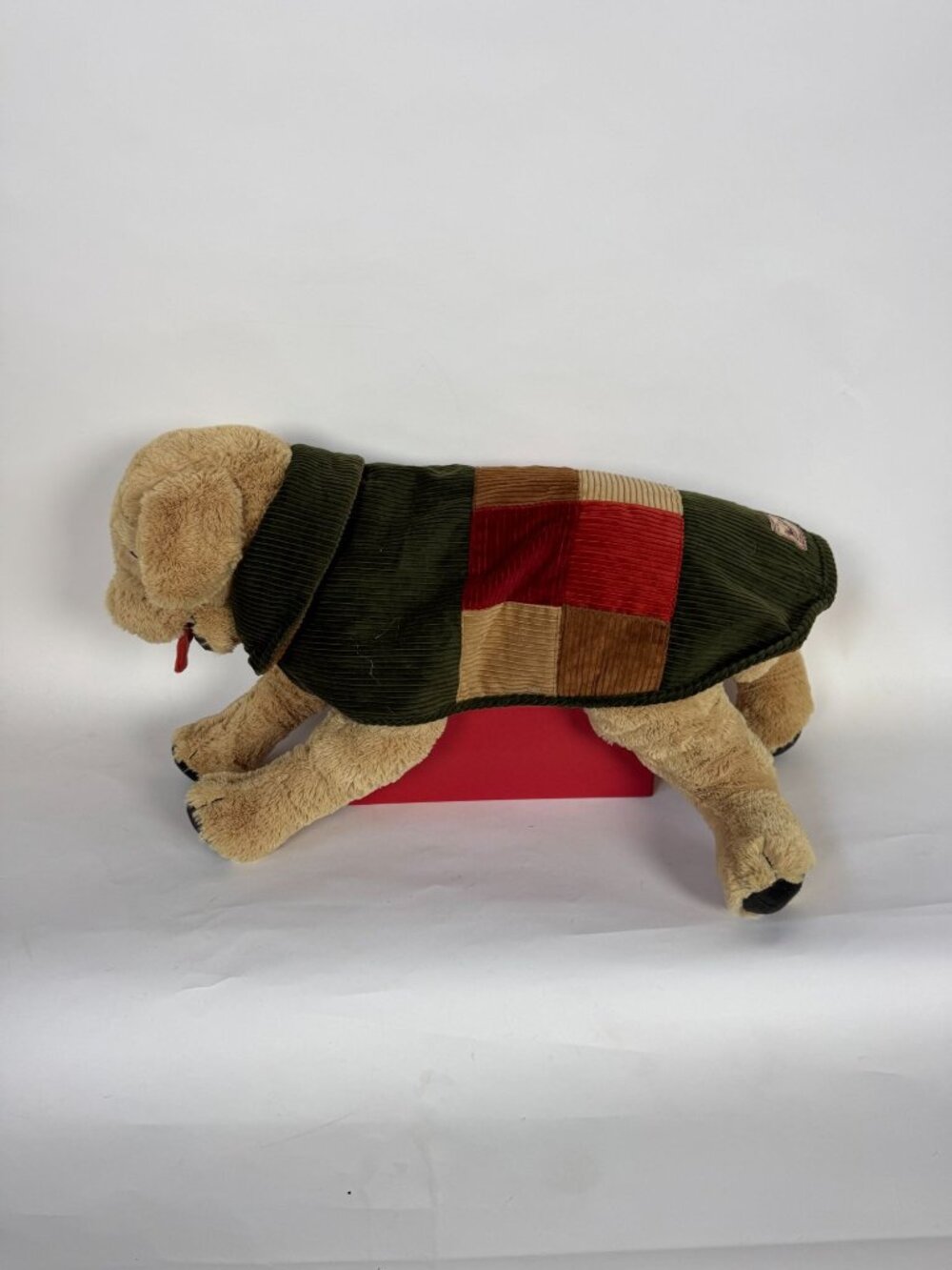 Woolrich Pet Quilted Corduroy Dog Coat Green & Brown Medium Patchwork Outdoor St